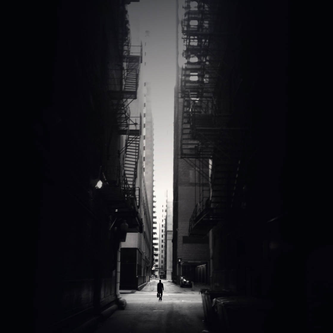 черно-белая городская фотография