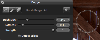 Изменение настроек в инструменте dodge tool - Burn & Dodge Tools Instead of HDR