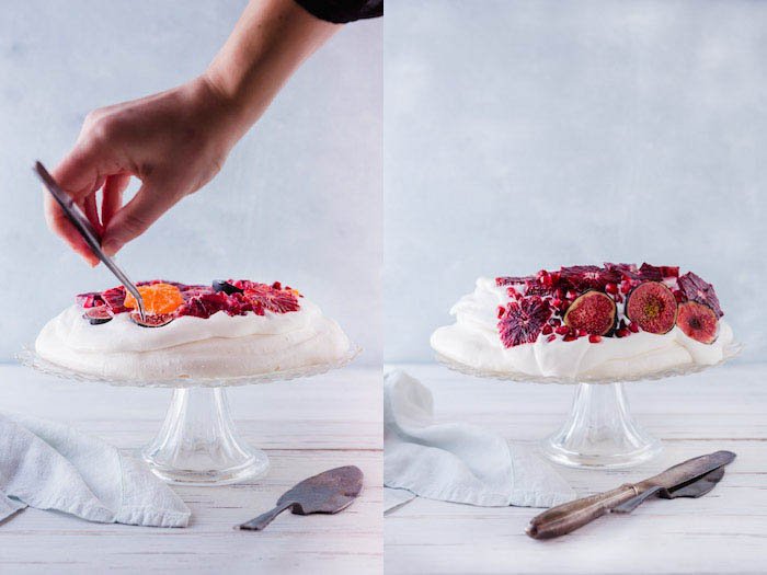 Диптих стилизации торта для фуд-фотографии