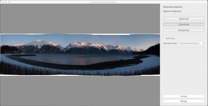 Потрясающая панорамная фотография ледяного пейзажа, редактируемая в Lightroom