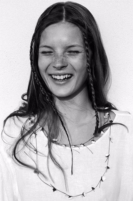 A portrait of Kate Moss by Corinne Day 