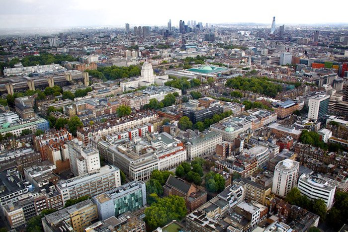 Вид с воздуха на городской пейзаж - правила композиции фотографии