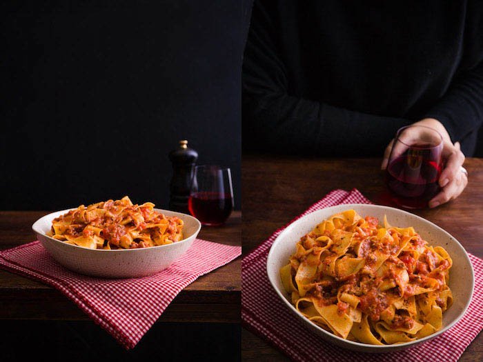 pasta bolognese food photography