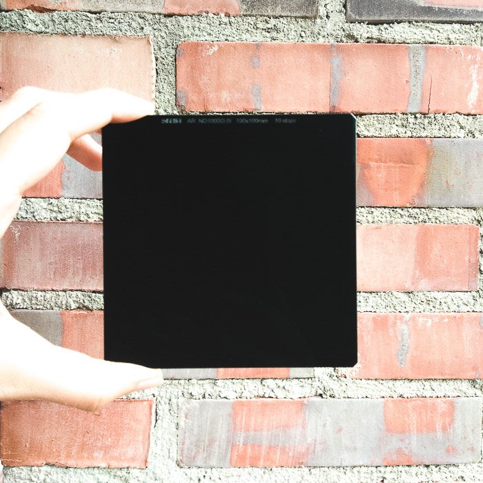 Close up image of Nisi 10 stop ND filter for long exposure photography