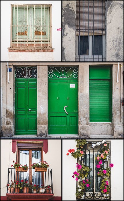 5 фотоколлажей различных оконных и дверных рам