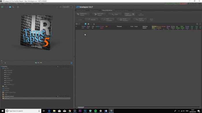 Adobe Lightroom screenshot opening LRTimelapse
