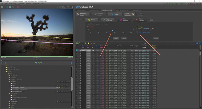 Adobe LR screenshot of LRTimelapse time lapse software