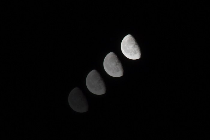 Крутая астрофотография движения Луны по ночному небу