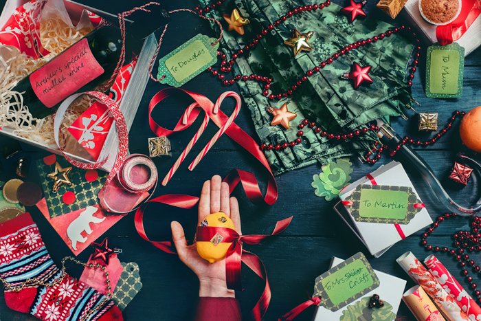 A magical Christmas photography flat lay