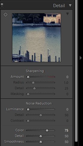 screenshot of how to remove color noise in Lightroom