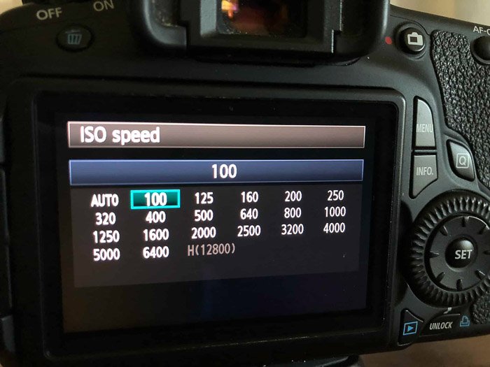 Изменение настроек ISO в камере