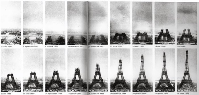 Знаменитые фотографии строительства Эйфелевой башни