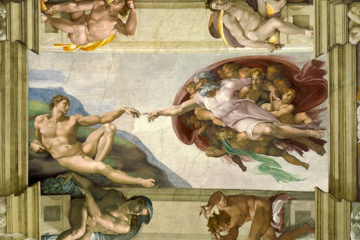 Сотворение Адама Микеланджело - использование принципов дизайна в фотографии