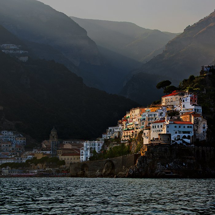 A beautiful coastal shot of Amalfi, Italy - most beautiful places in europe