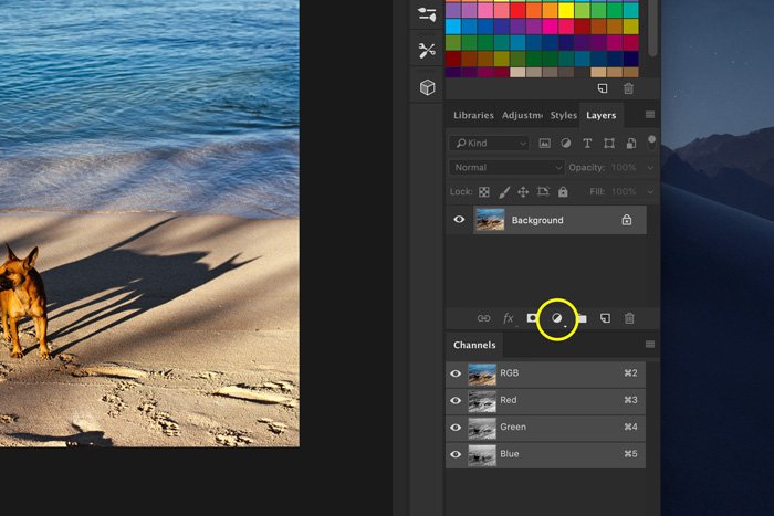Скриншот, как добавить световые потеки на фотографию в Photoshop