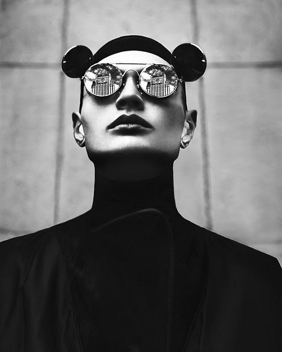 A striking black and white portrait of female model - fashion photography inspiration