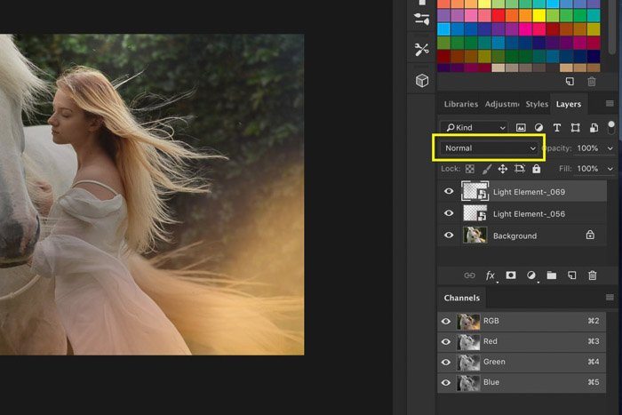 Скриншот о том, как использовать наложения Photoshop