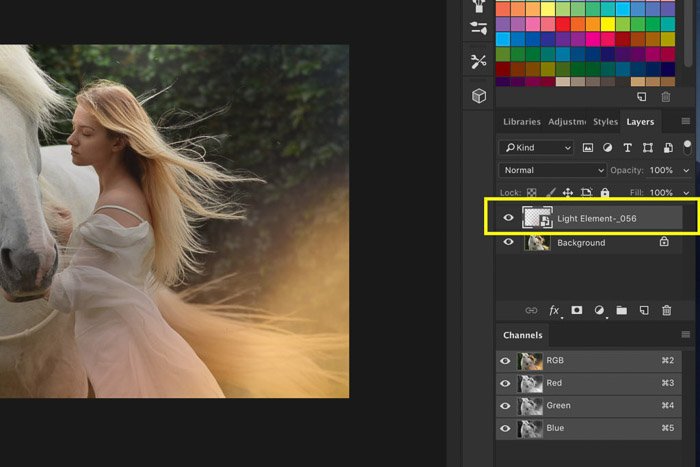 Скриншот, как использовать наложения Photoshop - новый слой