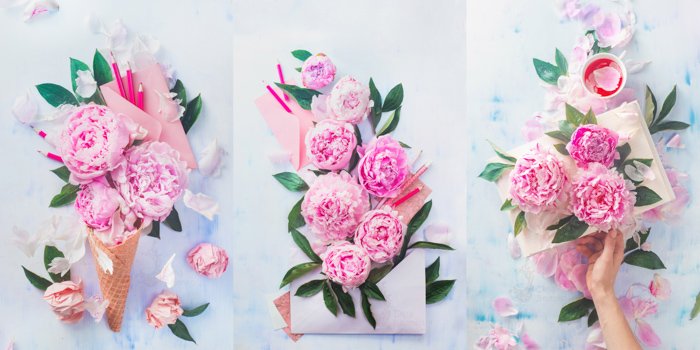 Крутые триптихи натюрмортов с розами и канцелярскими принадлежностями - идеи для весенней фотографии