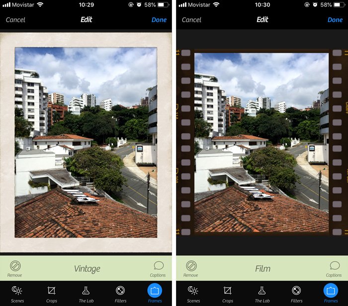Скриншот интерфейса камеры - лучшего приложения для iphone
