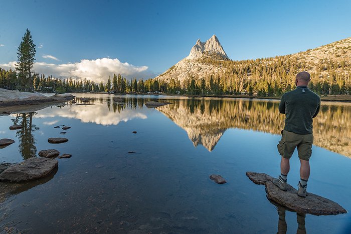 A stunning view of Cathedral Peak in Yosemite park