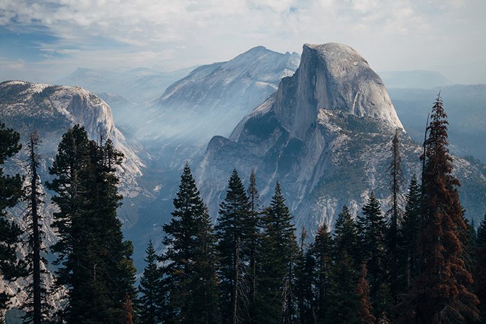 Sentinel Dome - одно из лучших мест для обзора в национальном парке Йосемити