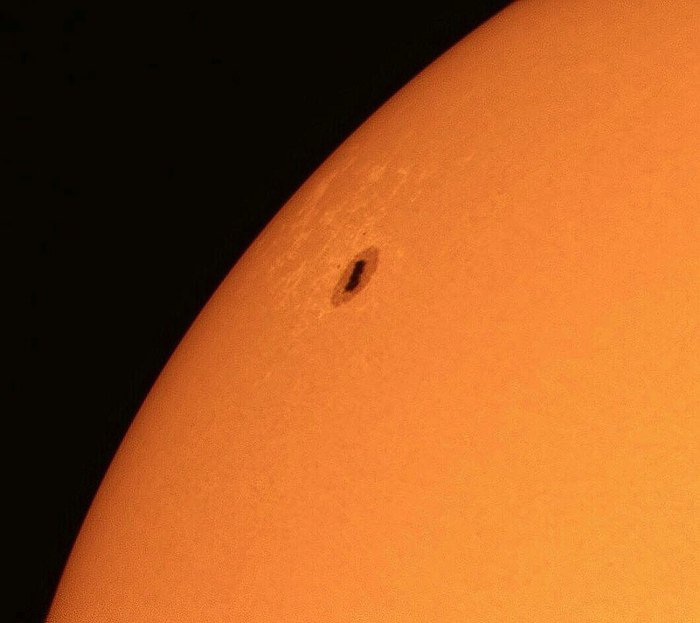 Солнечное пятно, снятое телескопом Celestron 6SE и планетарной камерой ZWO ASI 120 MC. как фотографировать солнце