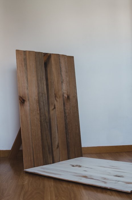снимок изготовления деревянного фона DIY для фотографии