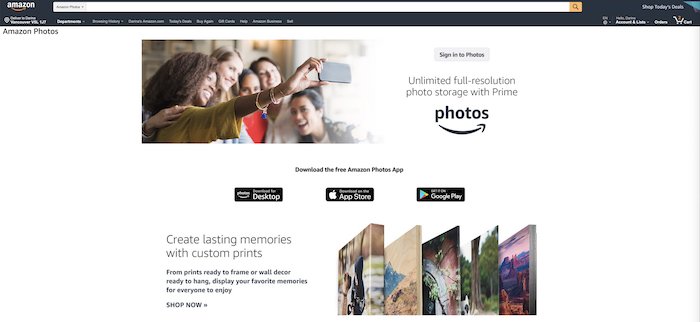 скриншот с сайта хостинга изображений Prime Photos
