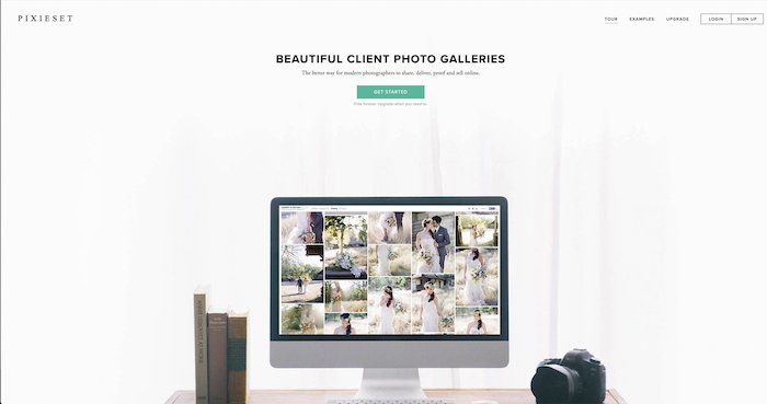 скриншот сайта pixieset для обмена фотографиями с клиентами