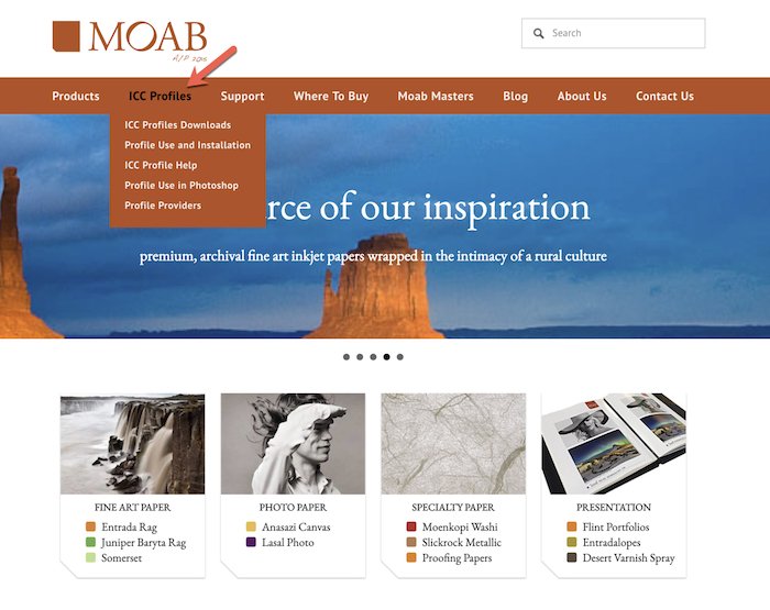 скриншот с сайта moab - как печатать фотографии профессионально