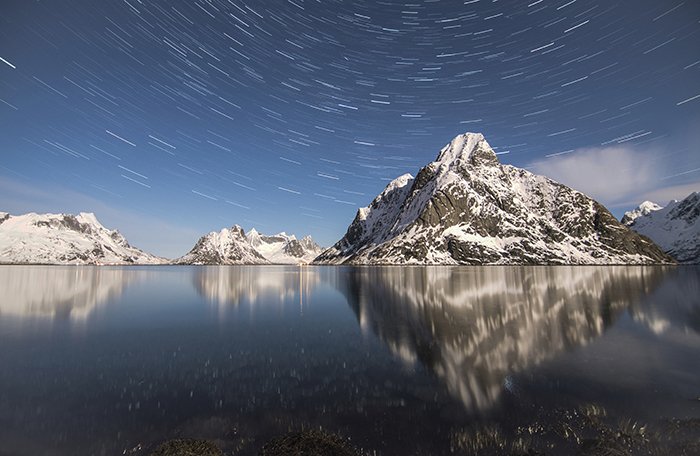 Time-lapse фото озера и гор