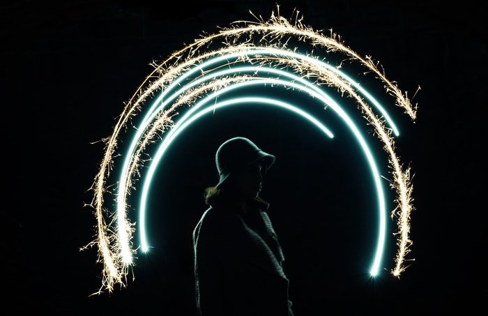 Light painting over a female model
