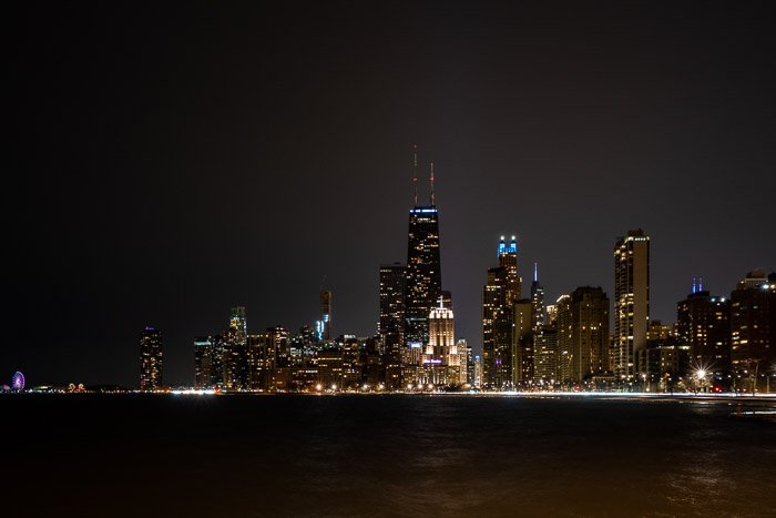 Городской пейзаж Чикаго ночью