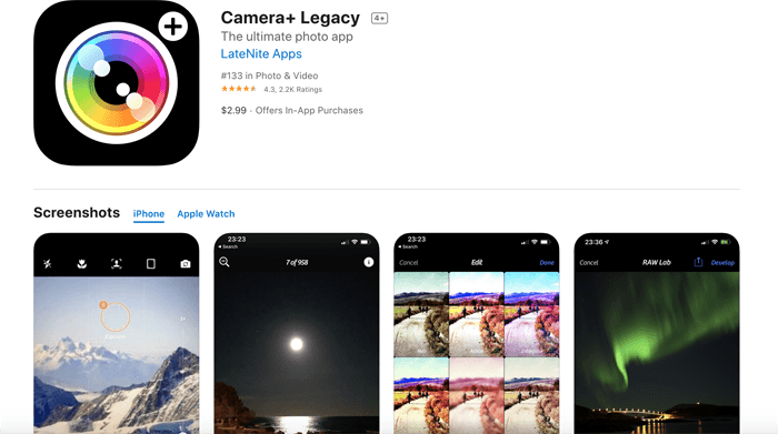 Скриншот приложения Camera Legacy