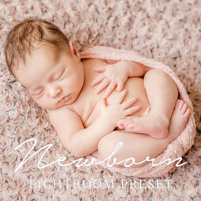 изображение новорожденного, отредактированное с помощью BeArt free Пресеты Lightroom