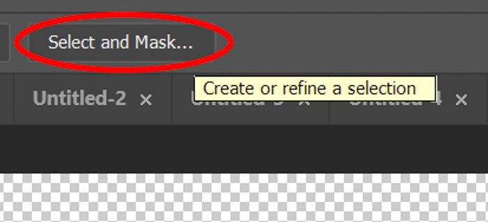 Скриншот использования инструмента выделения и маски в Photoshop