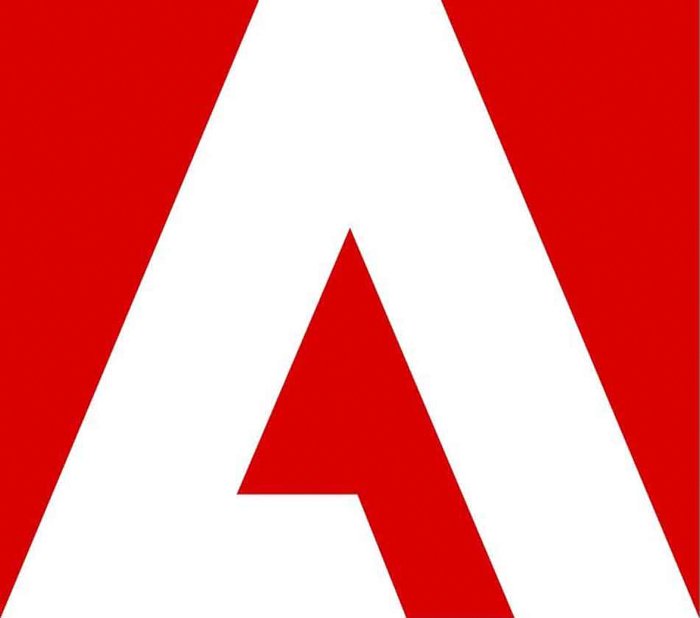 логотип adobe в красно-белых тонах