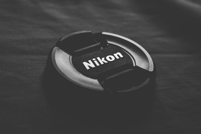 Close up of Nikon lens cap