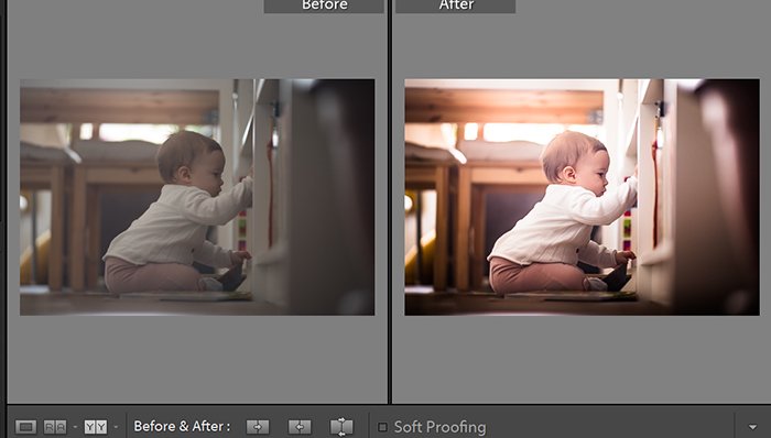 Изображение до и после из программы для редактирования фотографий