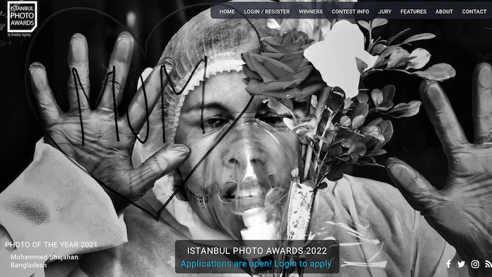 Скриншот сайта Istanbul Photo Awards, конкурса фотографий