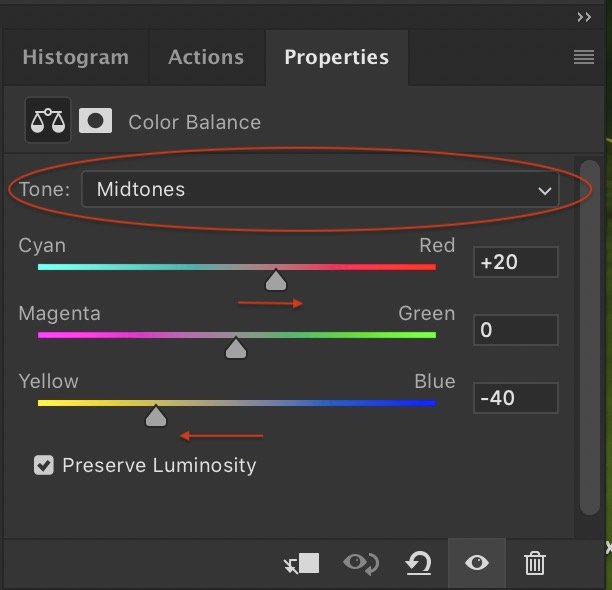 фотошоп скриншот меню Color Balance