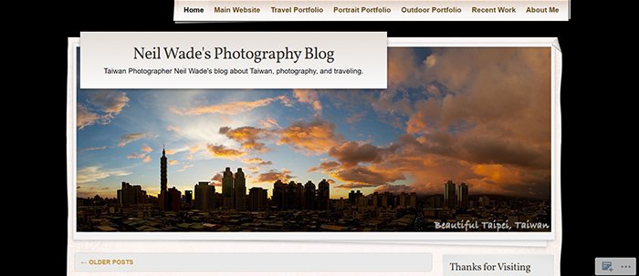 screenshot of neil wade travel photo blogger