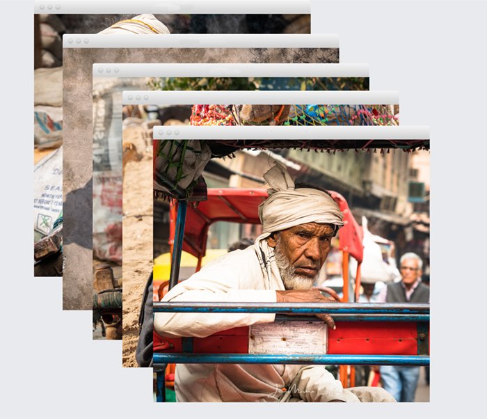 стопка уличных фотографий из Индии