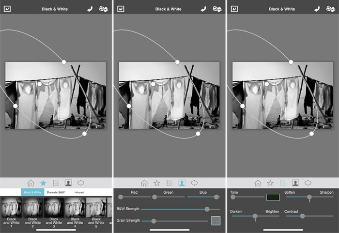 Screenshots Dramatic Black and white camera app laundry