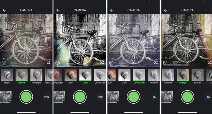 Скриншоты черно-белая камера приложение велосипеды