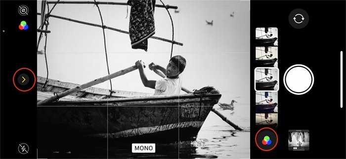 iPhone монохромная камера мальчик в лодке