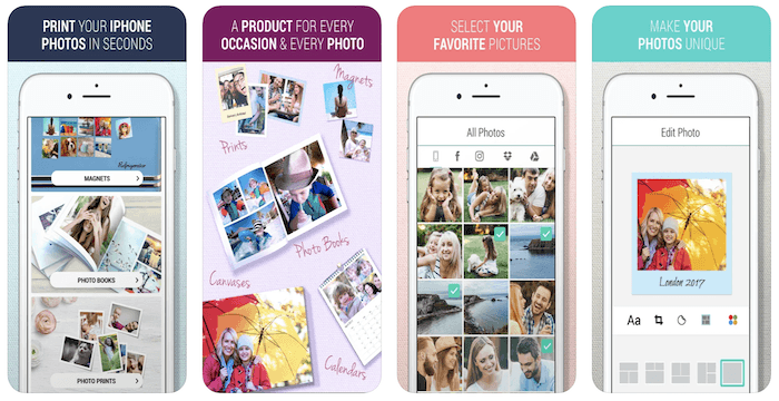 скриншот приложения для печати фотографий printastic из магазина приложений для iOS