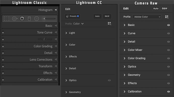 screenshot compare menu lightroom adobe camera raw