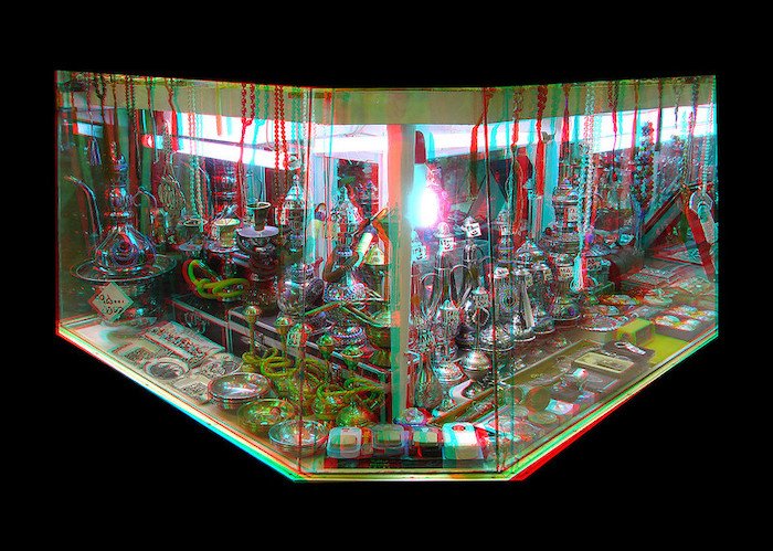 3D фото витрины декоративных труб на базаре